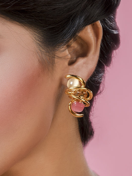 Multi Colour Stones in a Spring Earrings