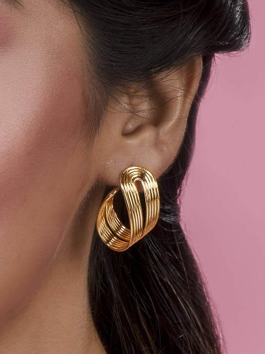 Folded Golden Wire Earrings