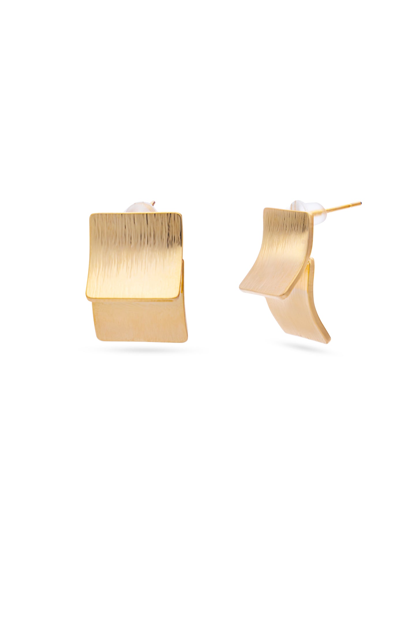 Textured Tent Earring - Golden