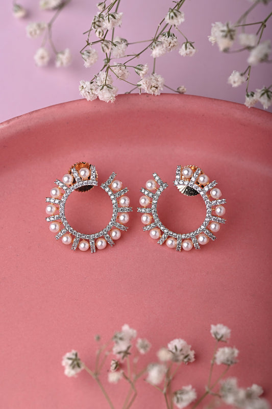 Ivory Pearl Zircon Earings