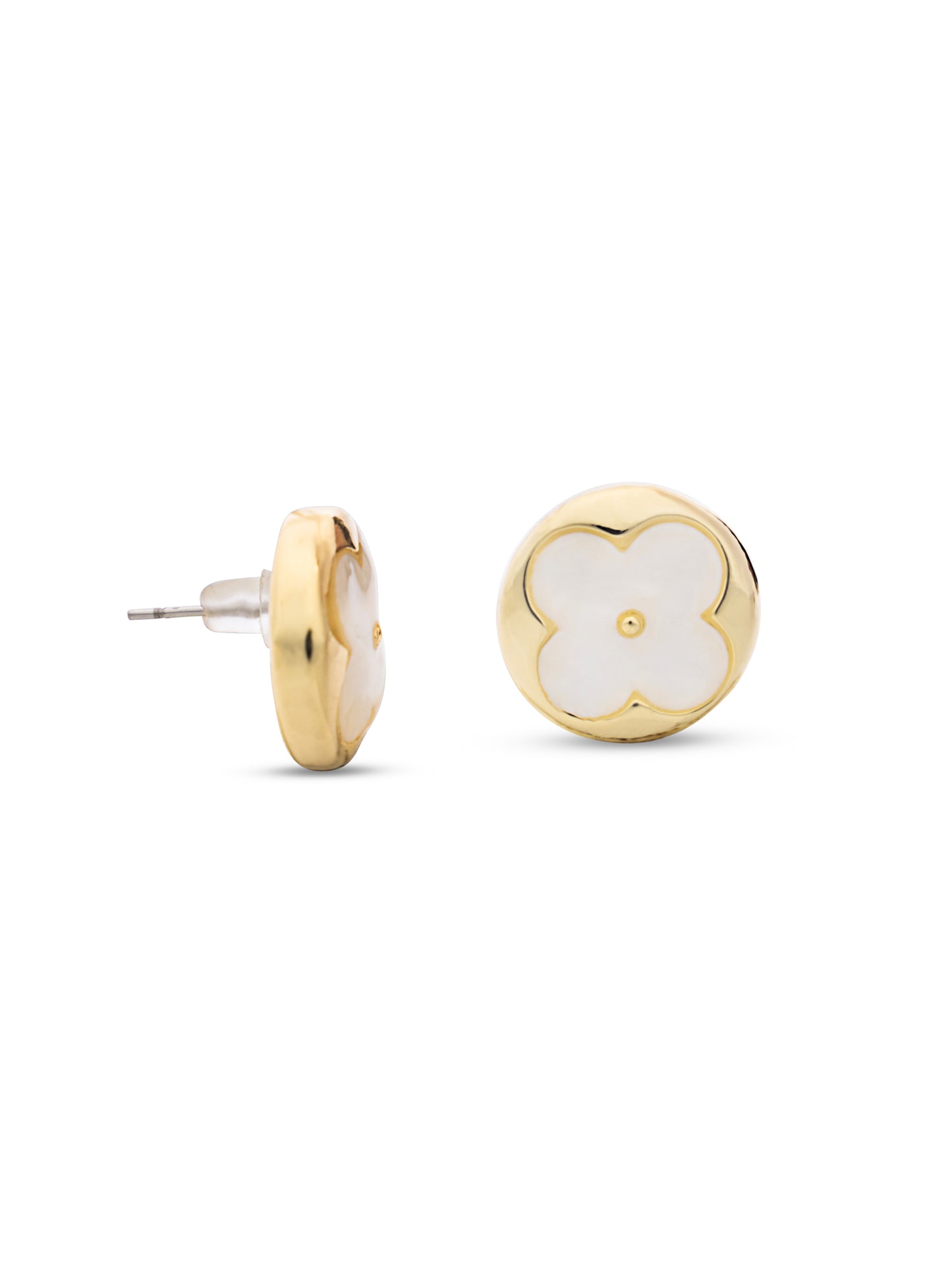 Gold & Mother Of Pearl LV Pendent Set