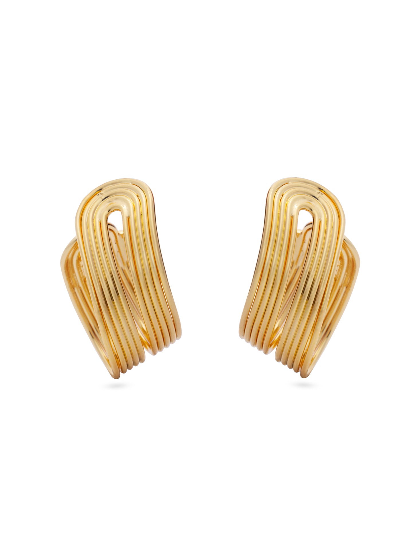 Folded Golden Wire Earrings