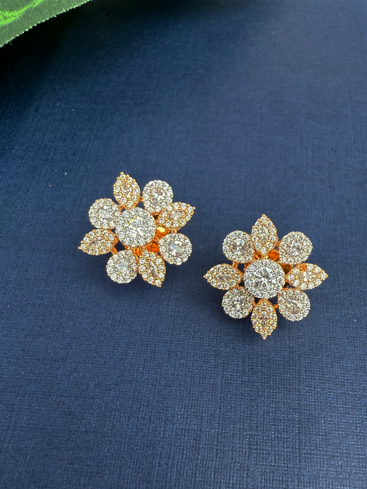 Italian Gold & Silver Diamond Studs