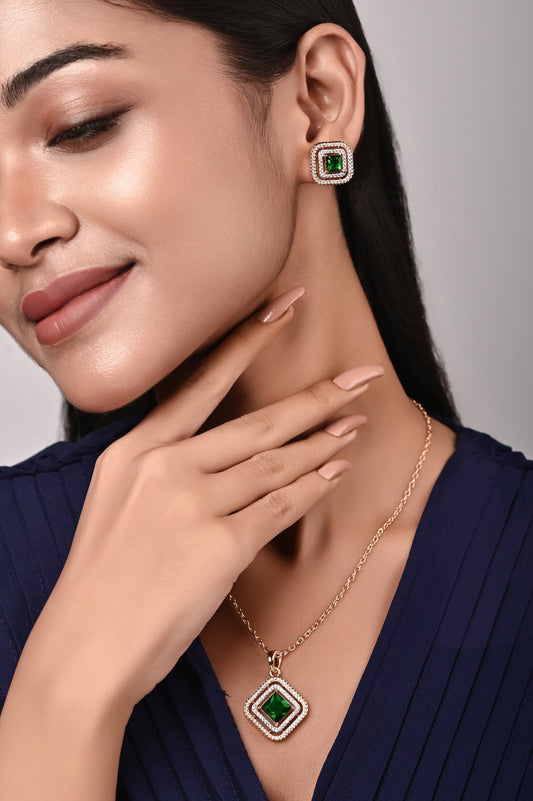 Emerald Princess Pendant Set
