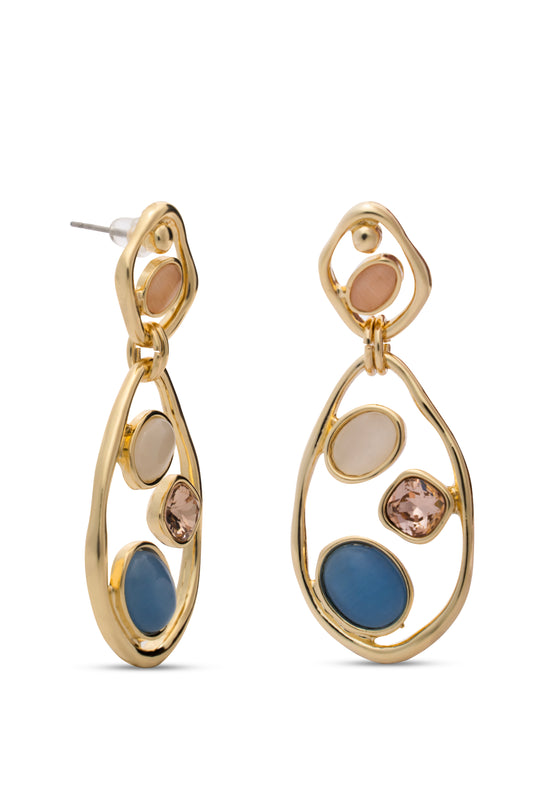 Multi Colour Stones wrapped in Gold Wire