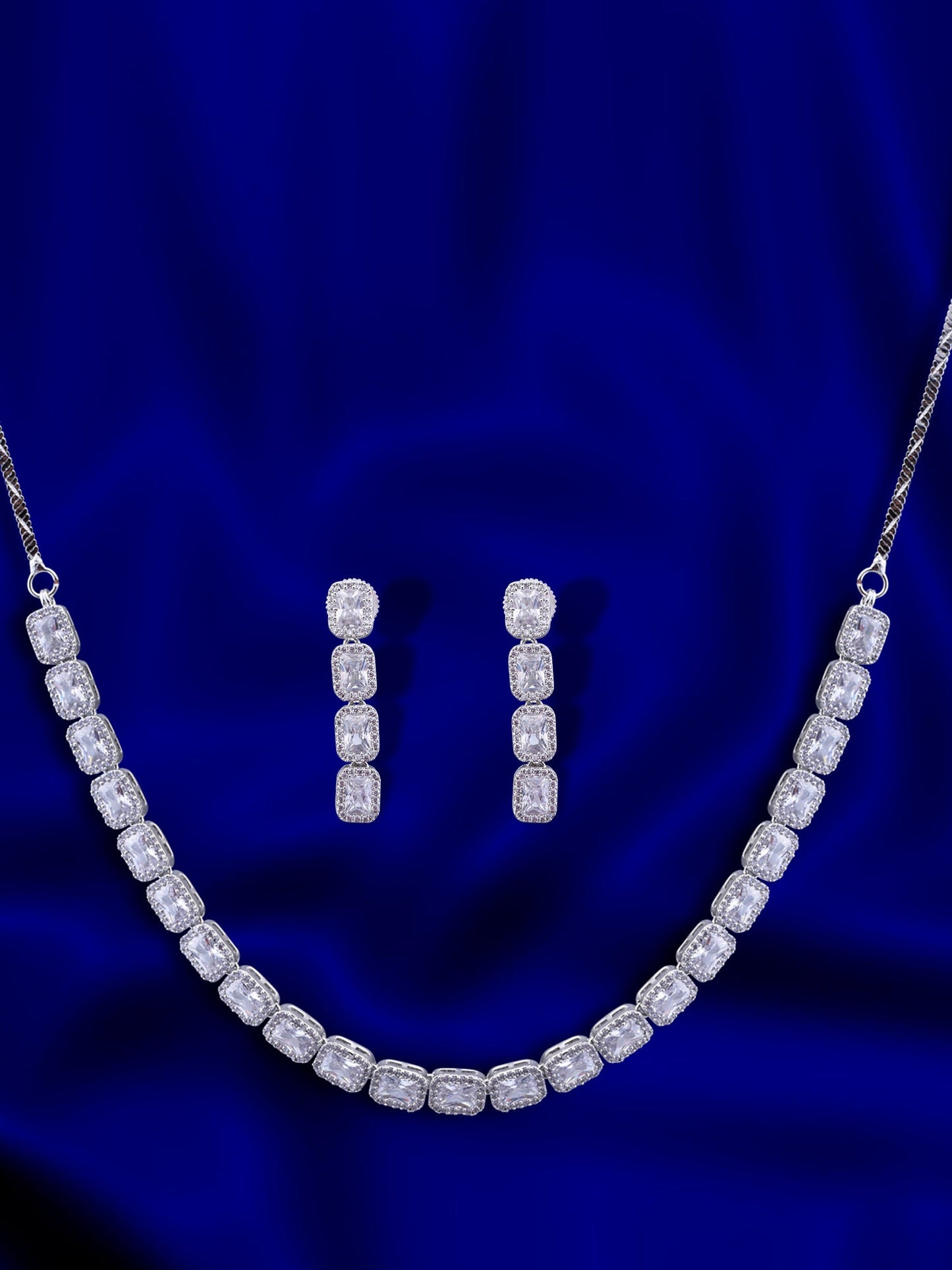 Princess Cut Diamond Necklace Set