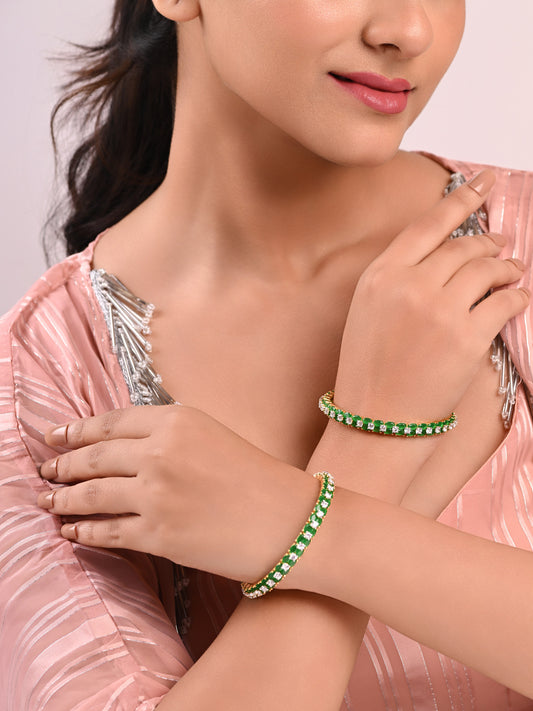 Emerald & Diamond Pair Of Bangles