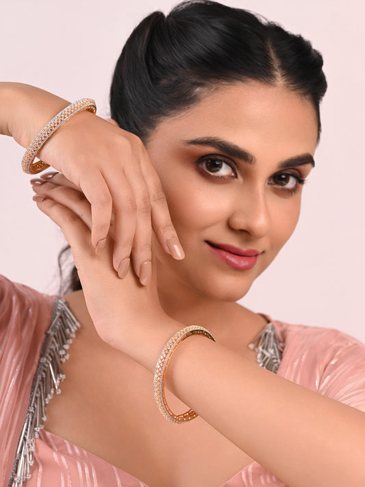 Ruby Zircon Diamond Pair Of Bangles