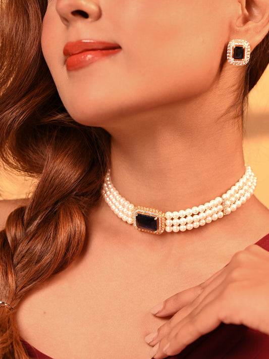 Sapphire & Pearl Choker Set