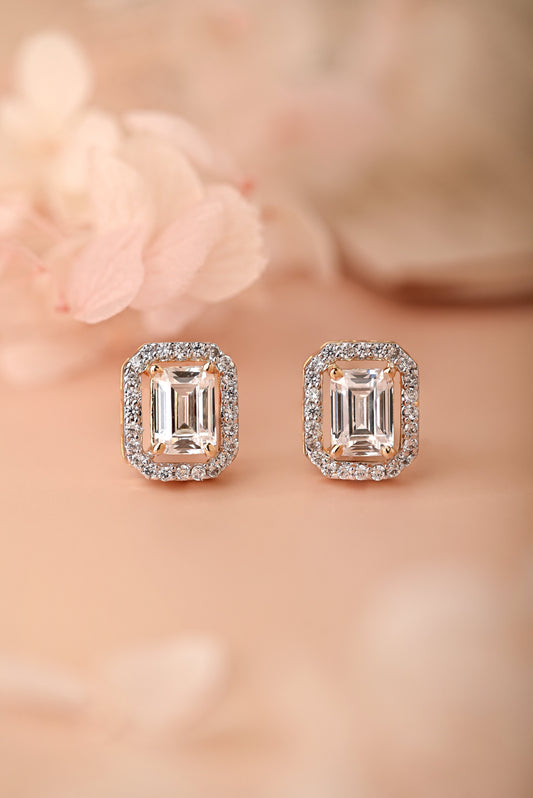 Swarovski Crystal Emerald Stud with Halo