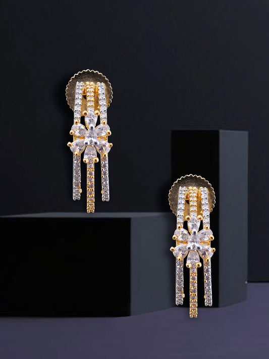 Krrystafee 18K Gold Silver Plated Floral Hoop Earrings for Women | Everyday Wear