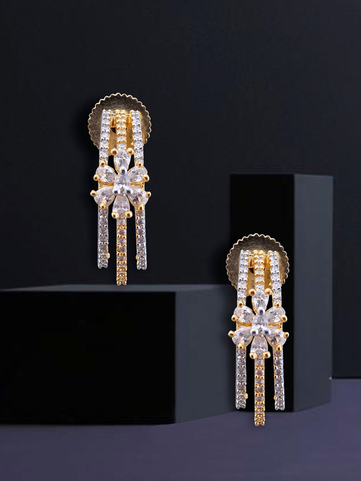 Gold & Silver Hoops with Flower