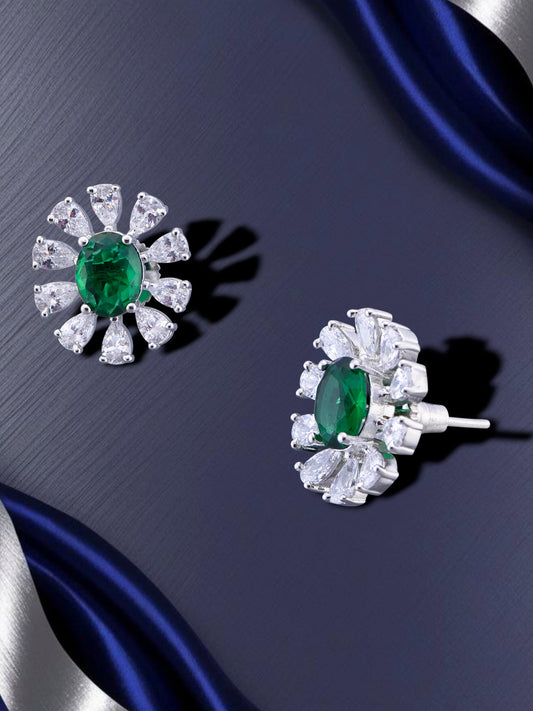 Emerald Sunflower Studs