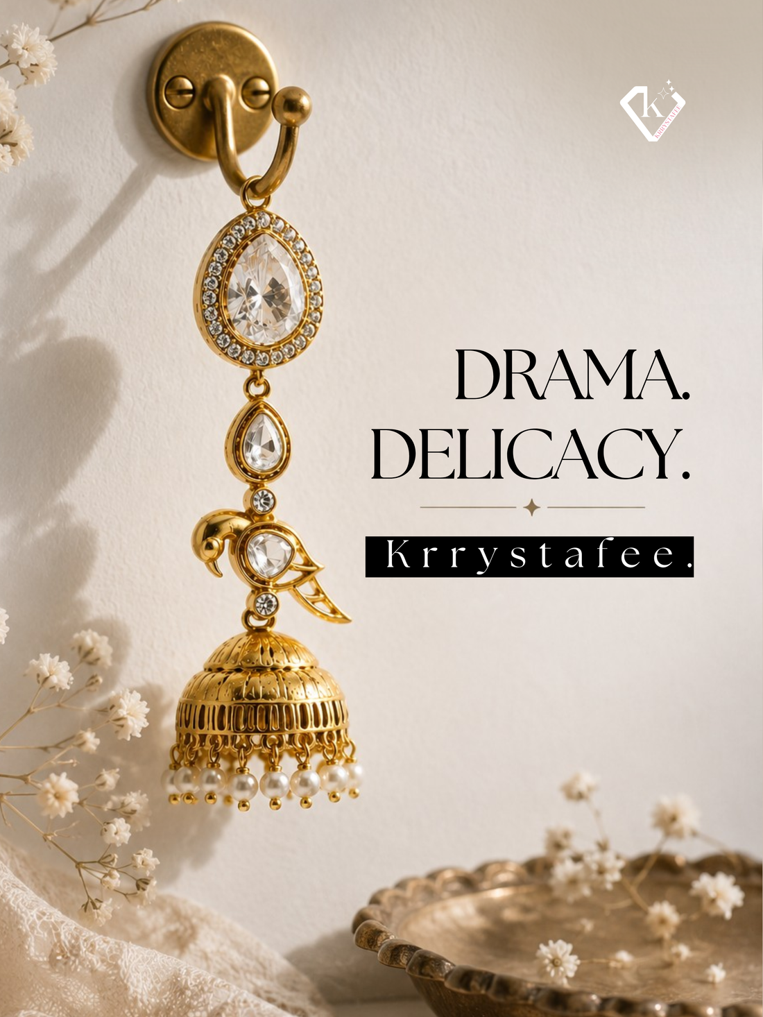 Krrystafee Drop Earrings: Where Drama Meets Delicacy