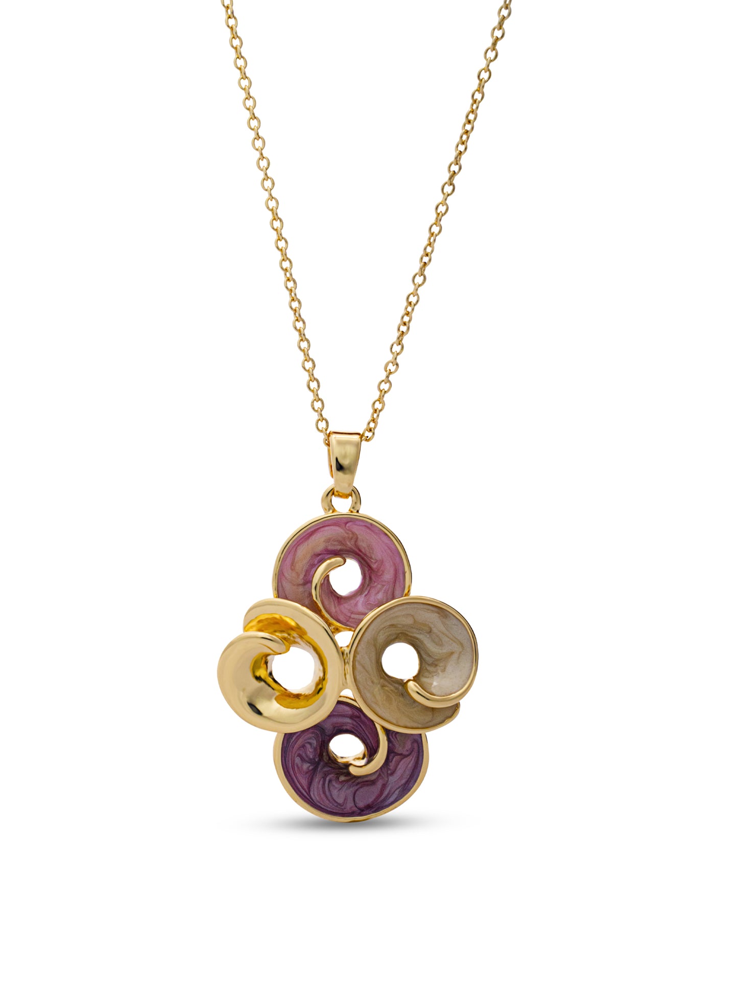 Enamel Petal Cluster Pendent Set