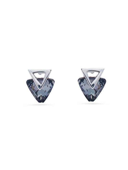 Grey Triangle Crystal Stud