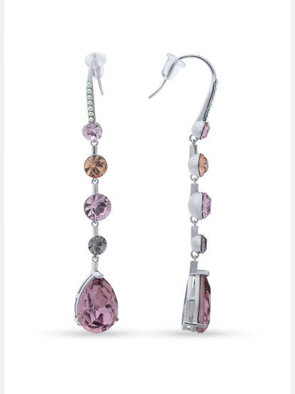 Mauve Tear Drop Swarovski Crystal Danglers