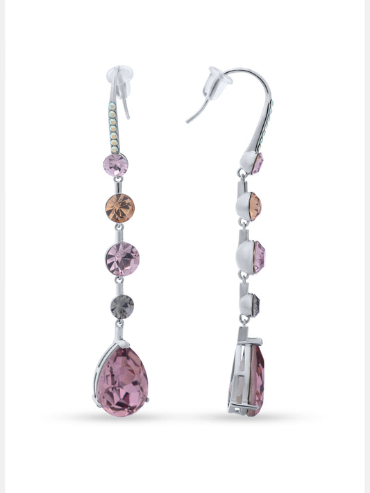 Mauve Tear Drop Swarovski Crystal Danglers