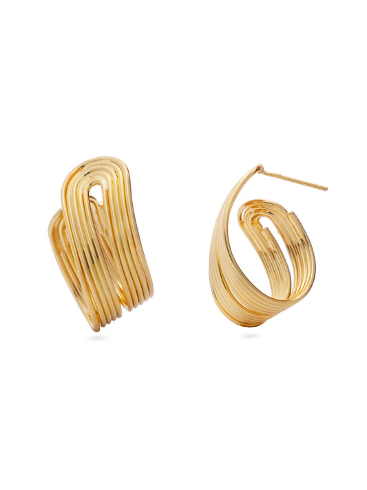 Folded Golden Wire Earrings