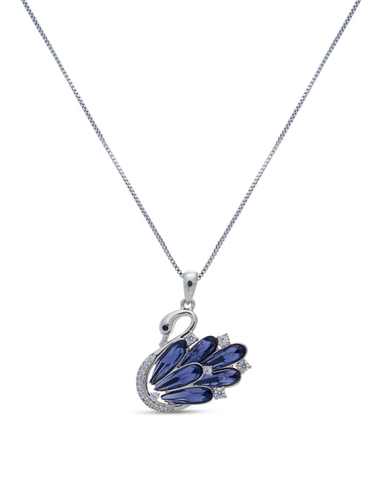 Mauve Swan Swarovski Crystal Pendant