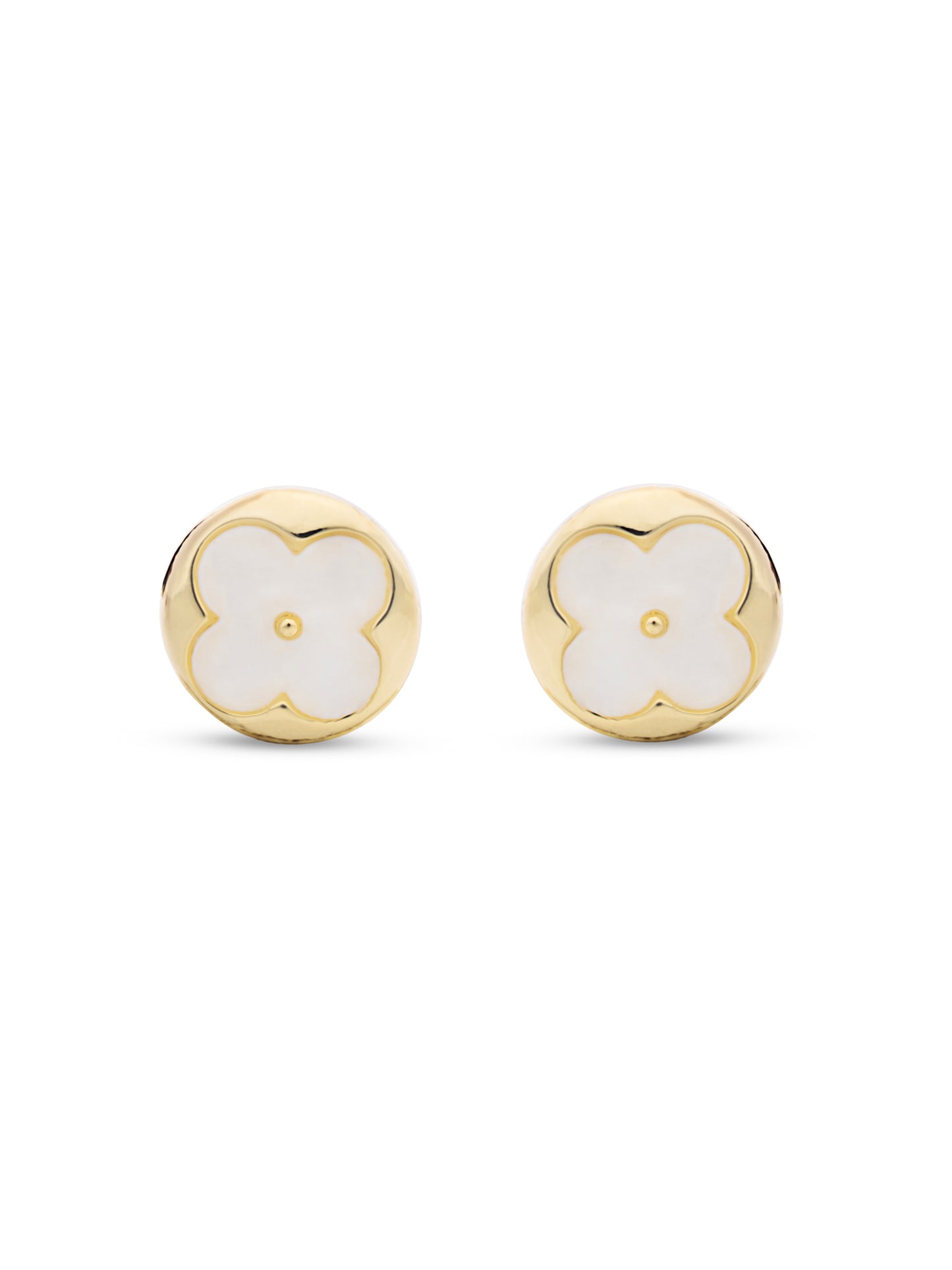 Gold & Mother Of Pearl LV Pendent Set