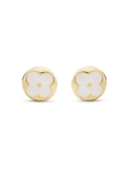 Gold & Mother Of Pearl LV Pendent Set