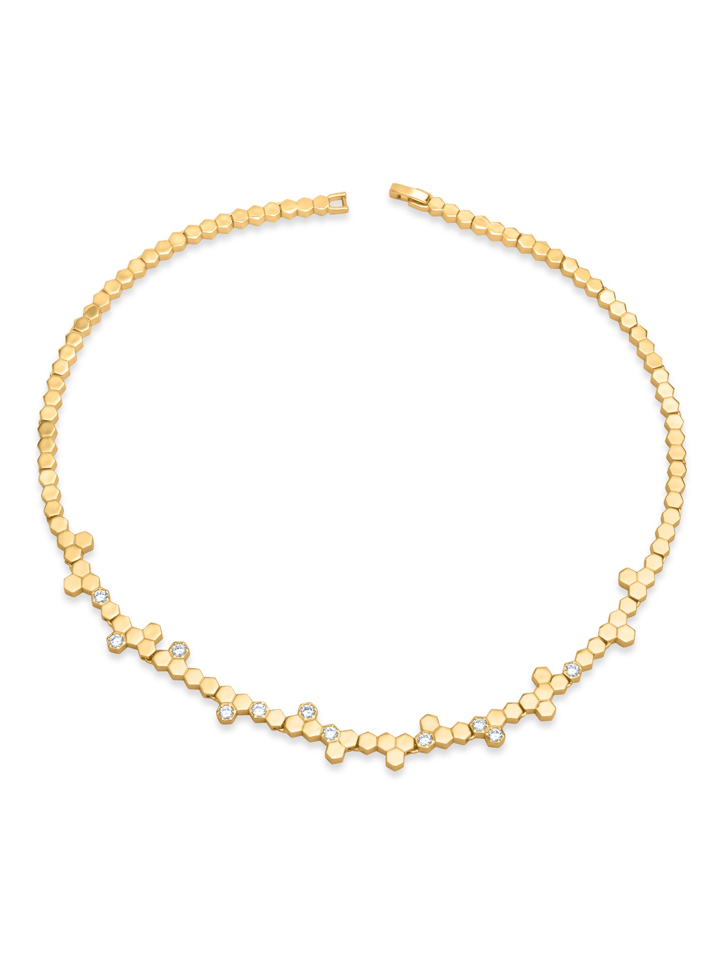 Hexa Charm Flexible Necklace Set - Gold