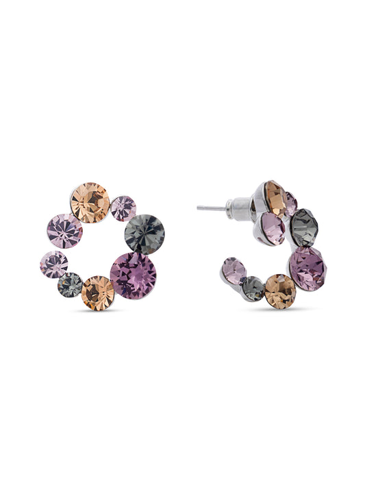 Lavender Blush Swarovski C Shape Crystal Earrings