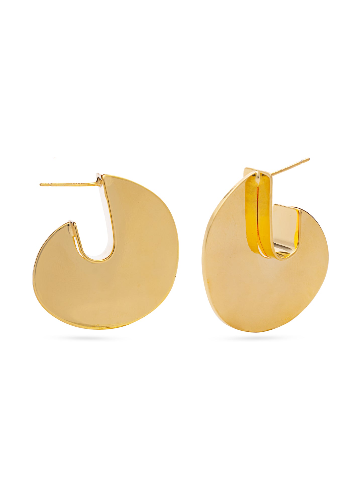 Hook Shaped Earrings-Golden