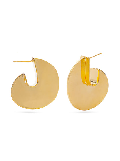 Hook Shaped Earrings-Golden