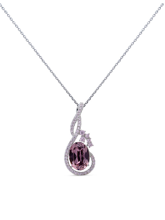 Plum Purple Swarovski Crystal Tear Drop Pandant