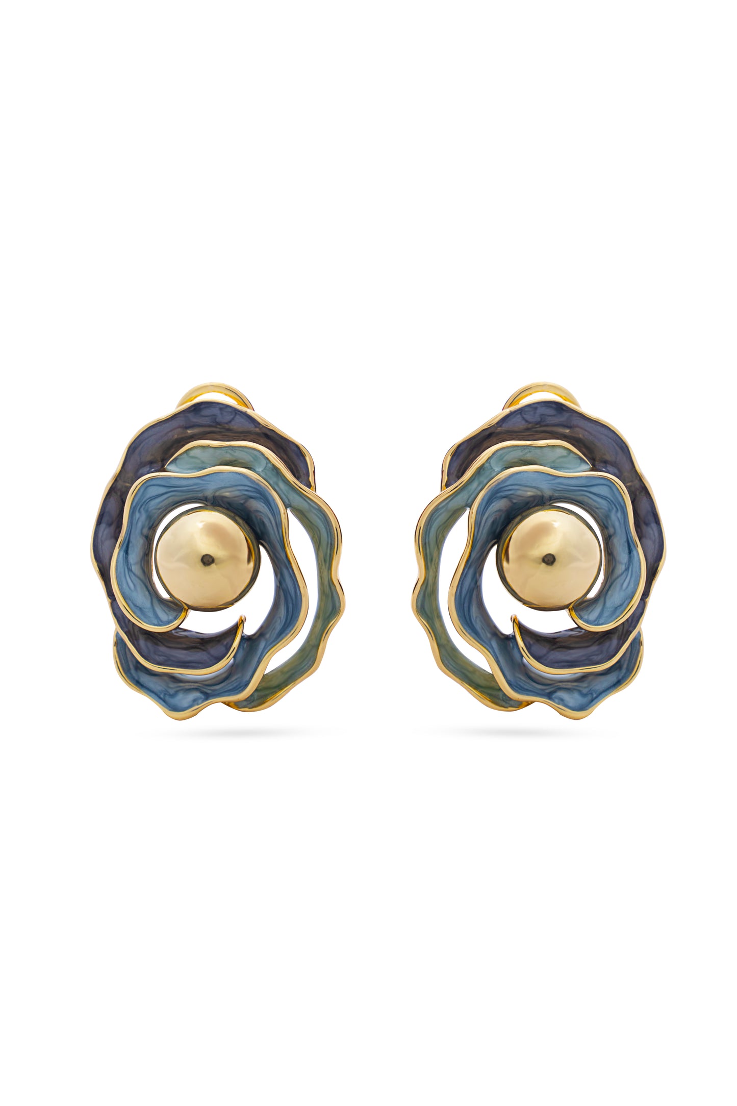 Grey Rose Earrings