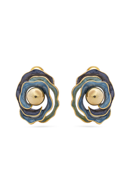Grey Rose Earrings
