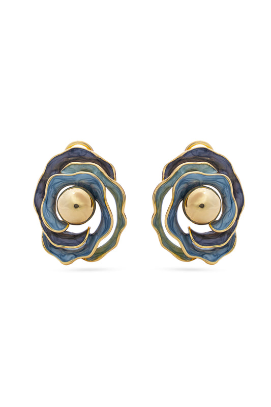 Grey Rose Earrings