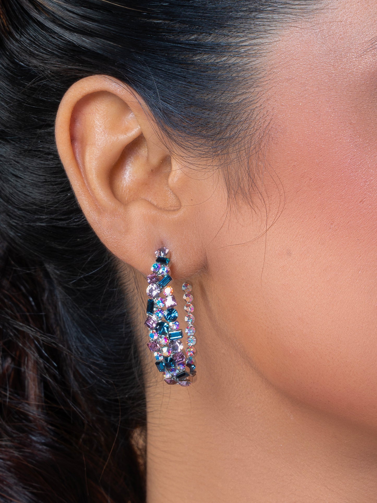 Twilight Swarovski Crystal Hoops