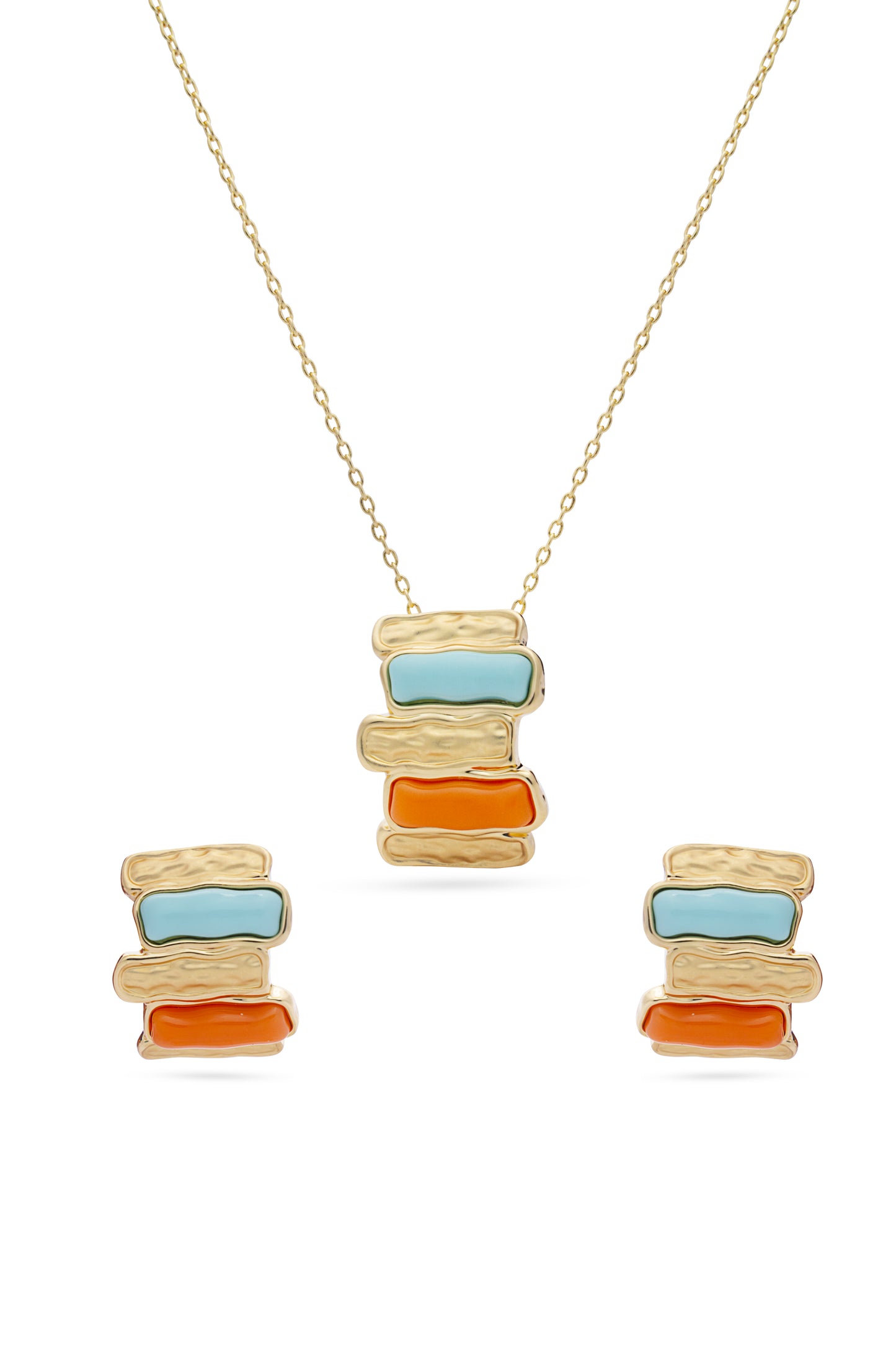 Multi Colour Brick Pendent Set