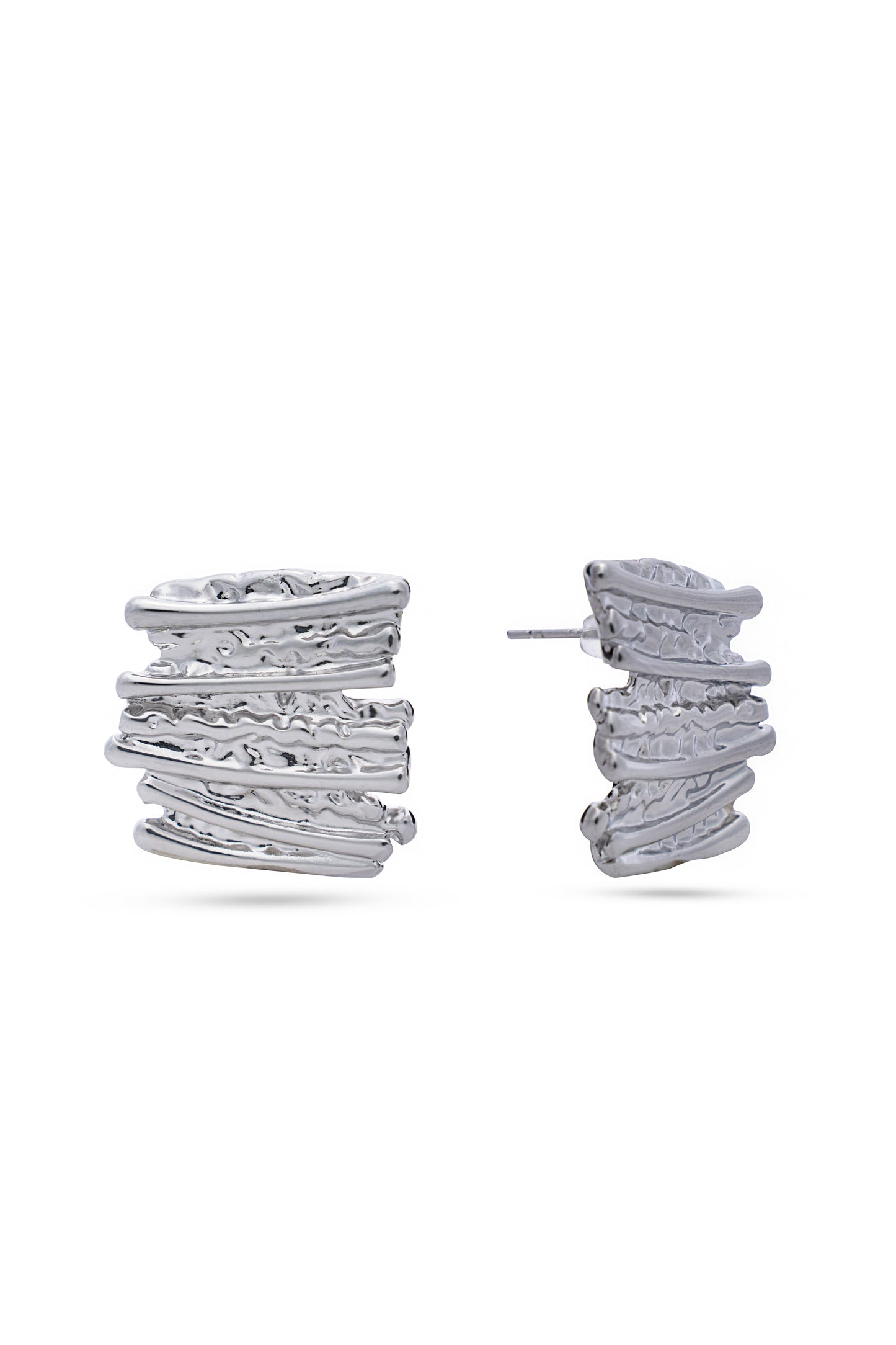 Silver Textured Earrings