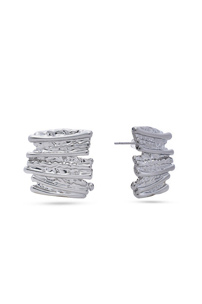 Silver Textured Earrings