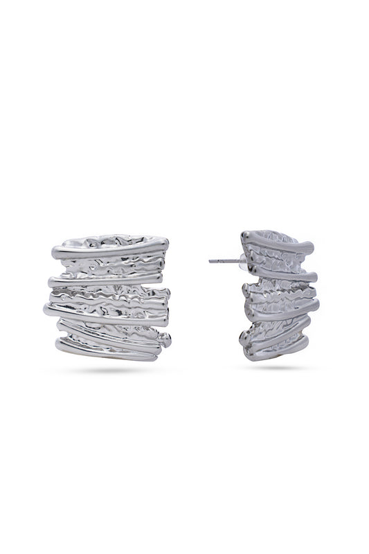 Silver Textured Earrings