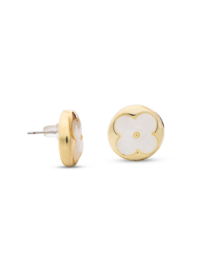 Gold & Mother Of Pearl LV Pendent Set