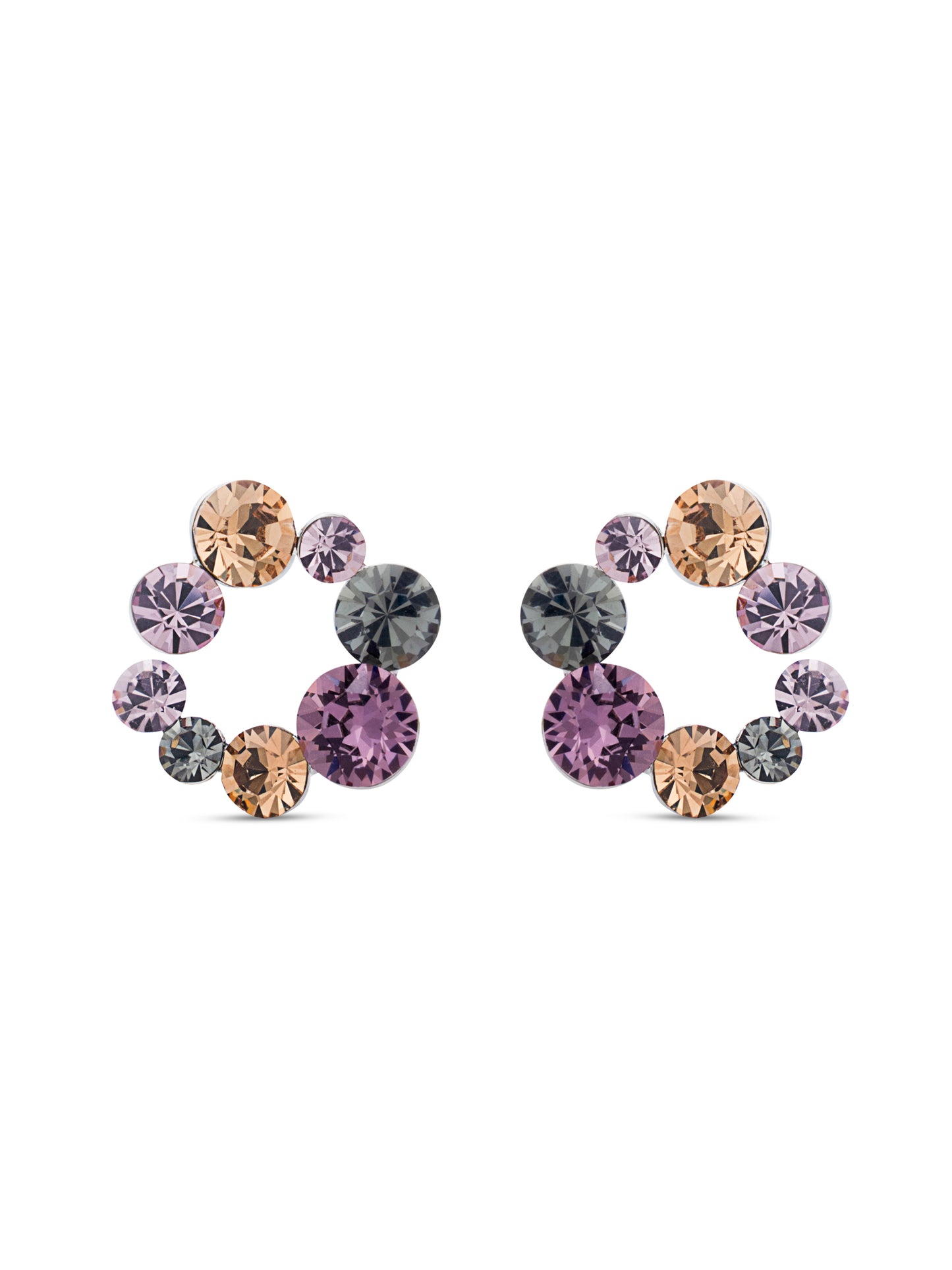 Lavender Blush Swarovski C Shape Crystal Earrings