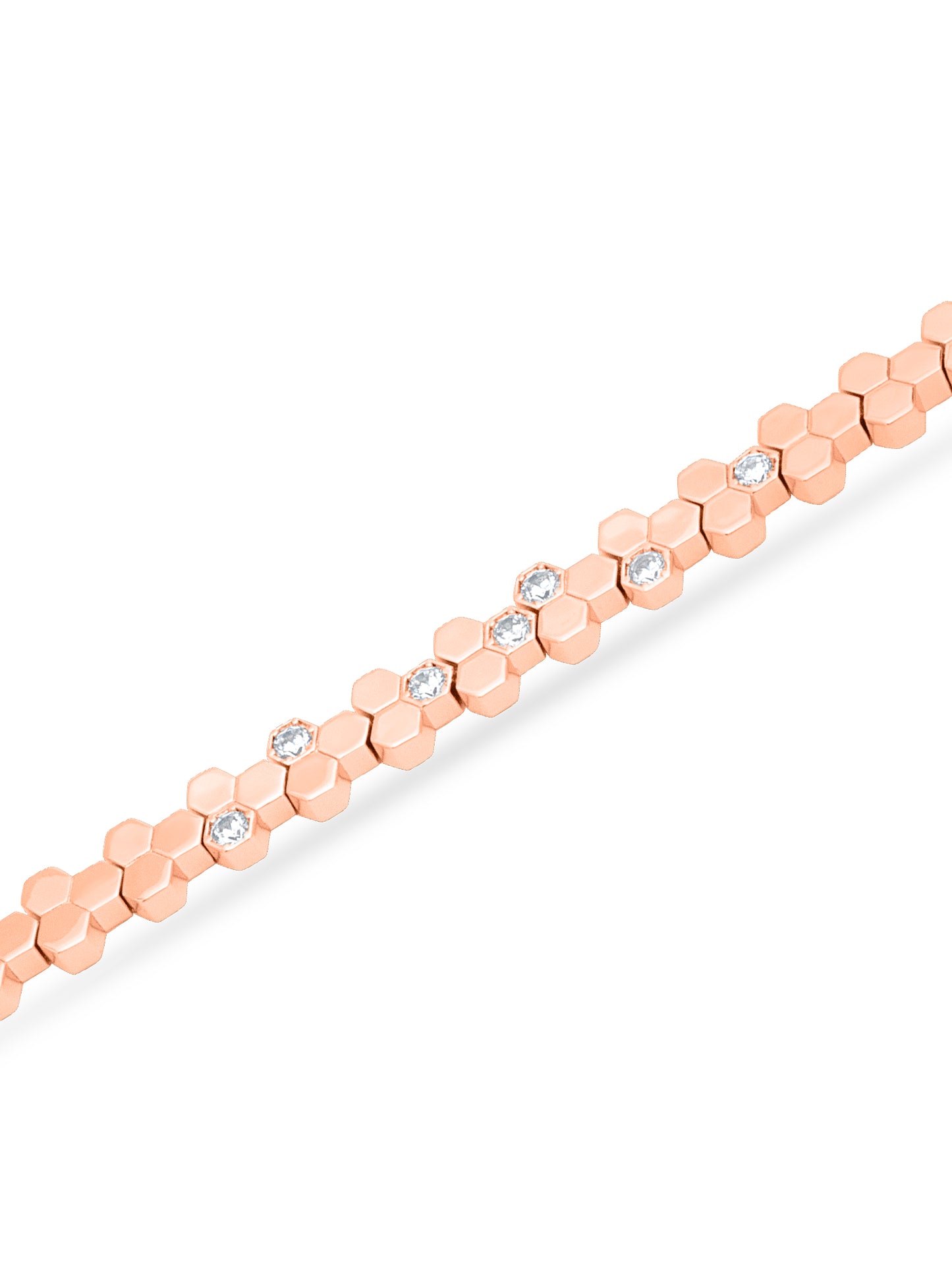 Hexa Charm Flexible Bracelet - Rose Gold