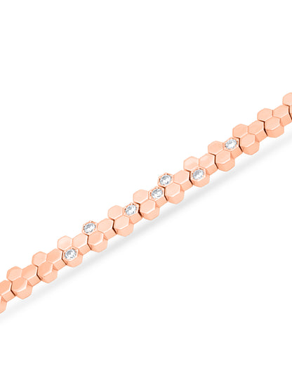 Hexa Charm Flexible Bracelet - Rose Gold