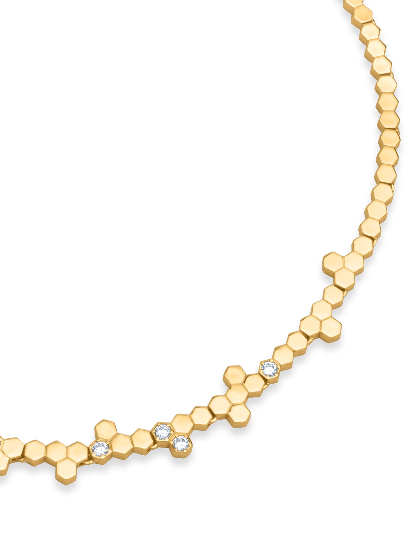 Hexa Charm Flexible Necklace Set - Gold