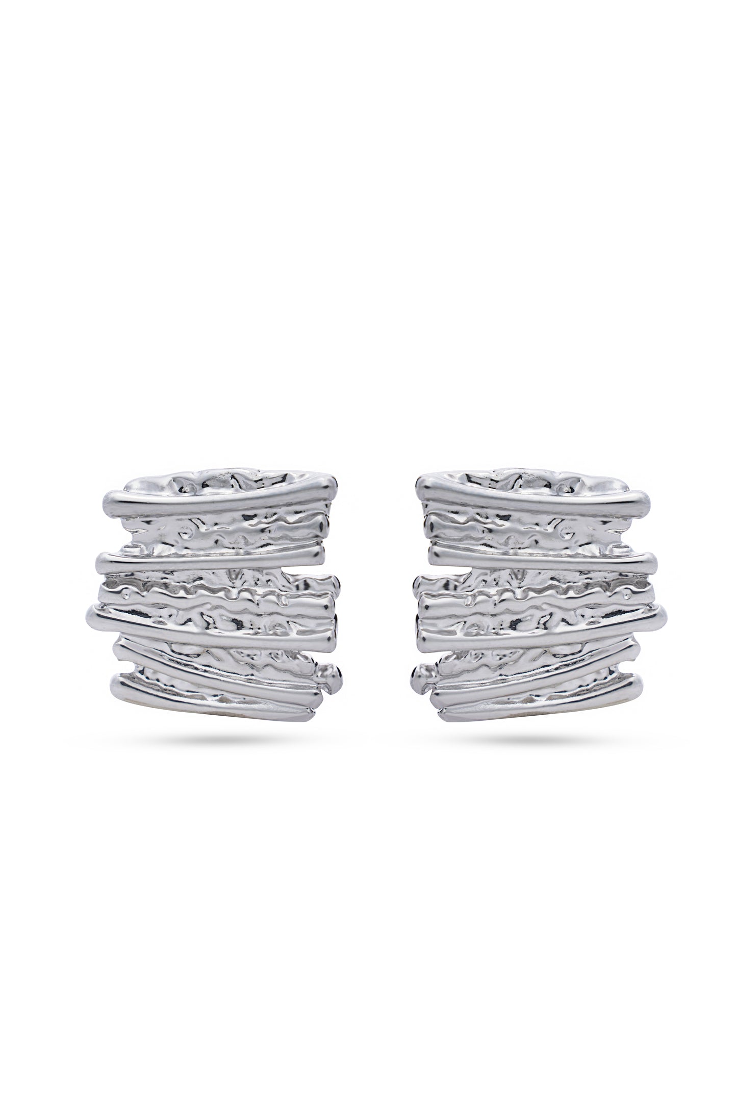 Silver Textured Earrings