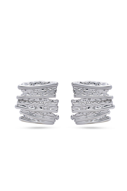 Silver Textured Earrings