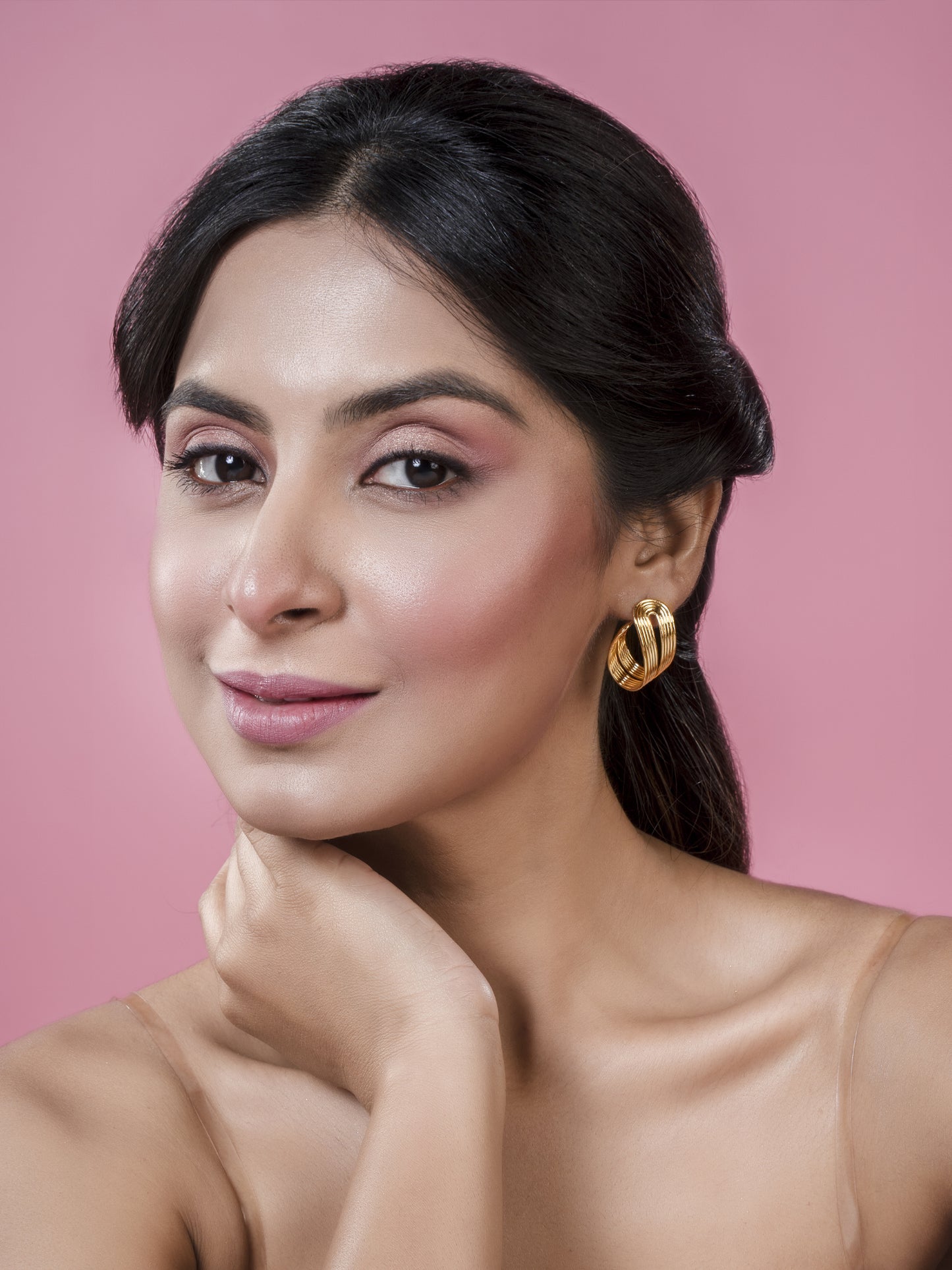 Folded Golden Wire Earrings