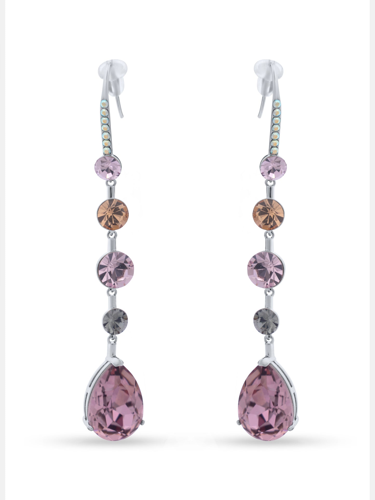 Mauve Tear Drop Swarovski Crystal Danglers