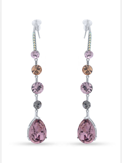Mauve Tear Drop Swarovski Crystal Danglers