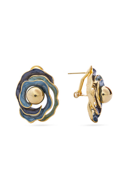 Grey Rose Earrings